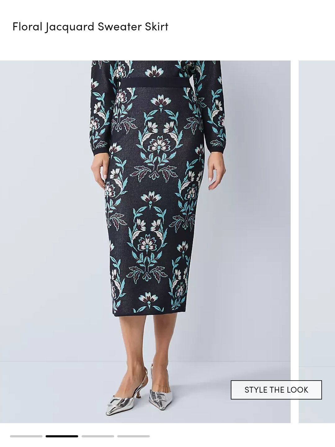Floral Jacquard Midi Dress In Black And Teal